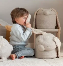 Janie and Jack Storage-Basket Rita the Rabbit natural and rose