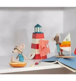 Janie and Jack Dolls-Bathrobe - , Dad/Mum Mouse coral