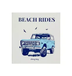 Janie and Jack Books-Beach Rides by Johnny Vacay  LEATHER EDITION ivory