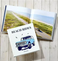 Janie and Jack Books-Beach Rides by Johnny Vacay  LEATHER EDITION ivory