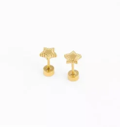 Janie and Jack Jewelry|Kids Accessories-Beaded Star Earring gold
