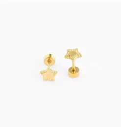 Janie and Jack Jewelry|Kids Accessories-Beaded Star Earring gold