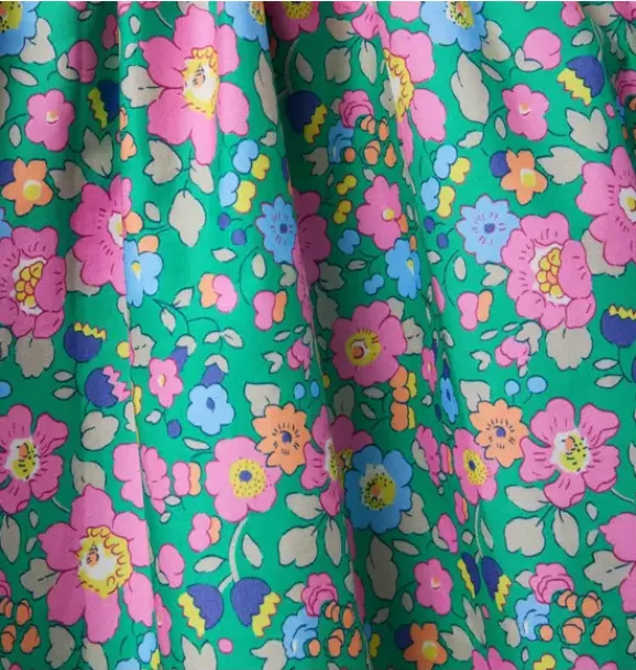 Janie and Jack Dresses-Betsy Meadow Dress Made With Liberty Fabric green betsy meadow floral