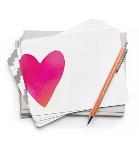 Janie and Jack Stationery-Big Heart Flat Notes multi