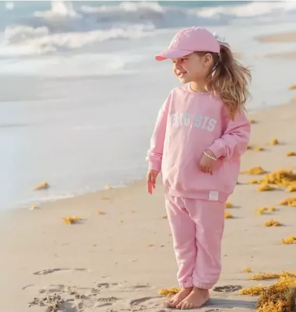 Janie and Jack Kids Clothing-Big Sis Crewneck Sweatshirt pink