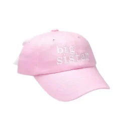 Janie and Jack Kids Accessories-Big Sister Bow Baseball Hat pink