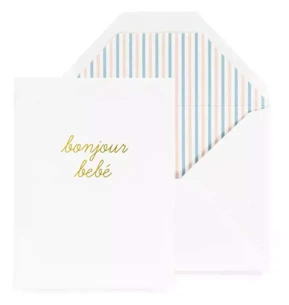 Janie and Jack Stationery-Bonjour Bebe Greeting Card multi