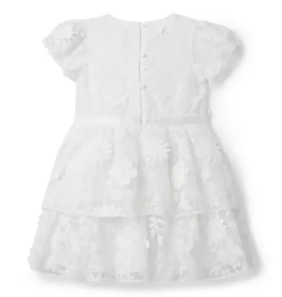 Janie and Jack Dresses-Bouquet Tiered Party Dress jet ivory floral