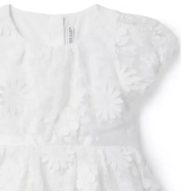 Janie and Jack Dresses-Bouquet Tiered Party Dress jet ivory floral