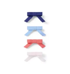 Janie and Jack Hair-Bow Barrette Set blue and pink multi
