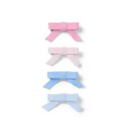 Janie and Jack Hair-Bow Barrette Set pink and blue multi