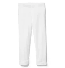 Janie and Jack Leggings-Bow Cuff Legging white