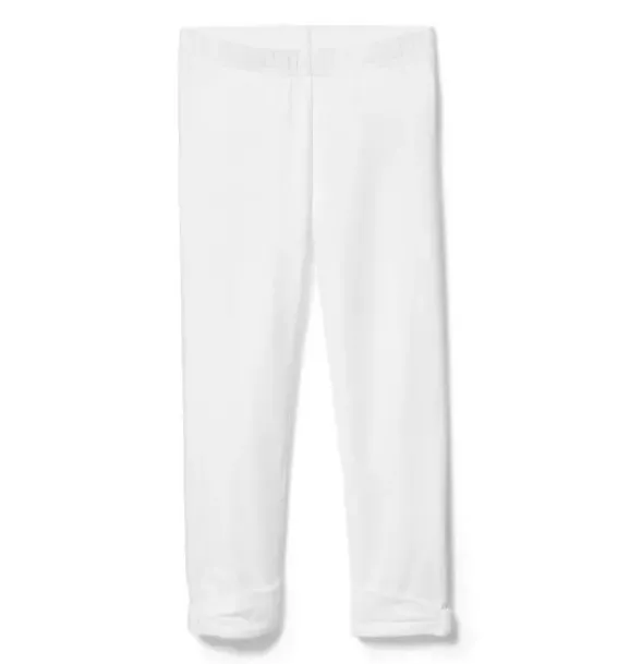 Janie and Jack Leggings-Bow Cuff Legging white