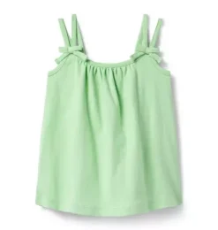 Janie and Jack Sleeveless Tops-Bow Double Strap Top new leaf