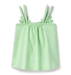 Janie and Jack Sleeveless Tops-Bow Double Strap Top new leaf