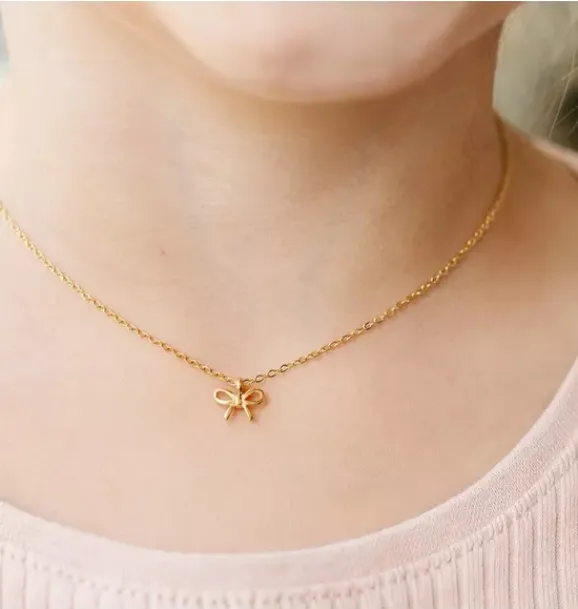 Janie and Jack Kids Accessories|Jewelry-Bow Pendant Necklace gold