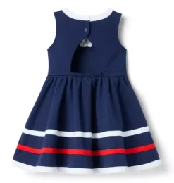 Janie and Jack Swim Outfits|Dresses-Bow Ponte Dress merchant marine