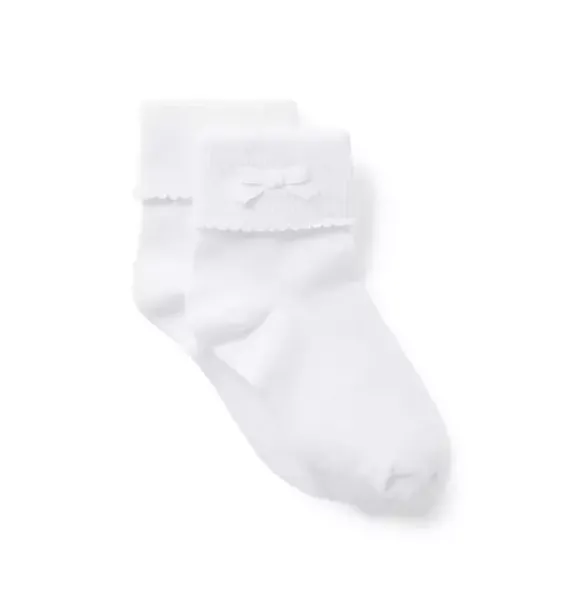Janie and Jack Socks & Tights-Bow Sock white