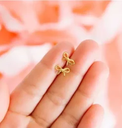 Janie and Jack Kids Accessories|Jewelry-Bow Stud Earrings gold