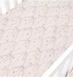 Janie and Jack Nursery|Sheets-Bows & Butterfly Kisses Crib Sheet - pink