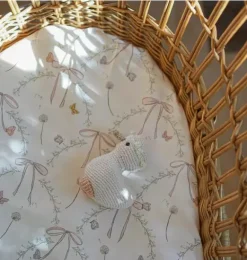 Janie and Jack Nursery|Sheets-Bows & Butterfly Kisses Crib Sheet - pink
