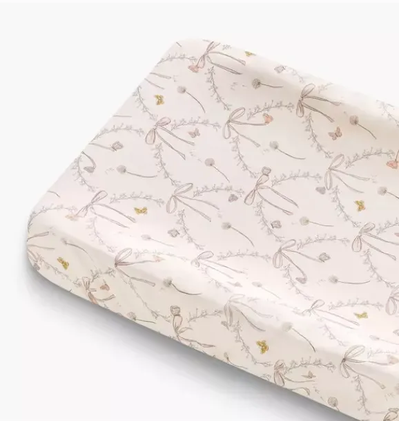 Janie and Jack Diapering|Nursery-Bows & Butterfly Kisses Changing Pad Cover - pink