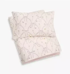 Janie and Jack Blankets And Quilts-Bows & Butterfly Kisses Toddler Duvet Set - pink