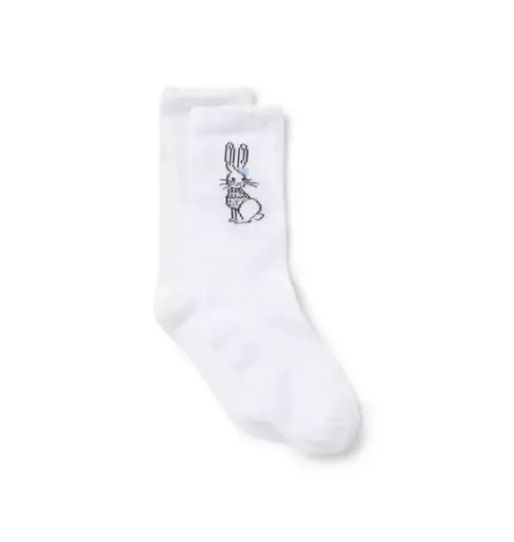 Janie and Jack Socks & Tights-Bunny Sock jet ivory