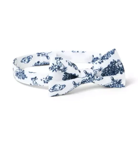 Janie and Jack Ties|Suiting-Bunny Toile Bowtie white bunny toile