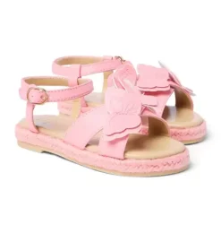 Janie and Jack Shoes-Butterfly Espadrille Sandal dainty pink