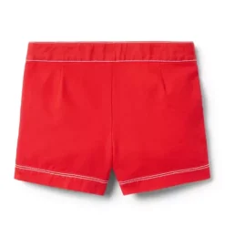 Janie and Jack Skirts & Shorts-Button Canvas Short cherry