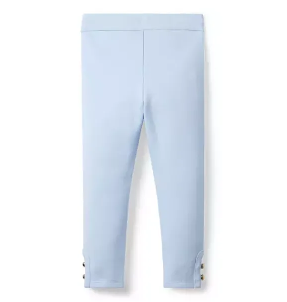Janie and Jack Pants-Button Cuff Ponte Pant light blue