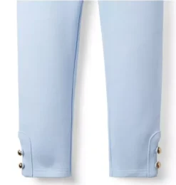 Janie and Jack Pants-Button Cuff Ponte Pant light blue