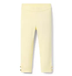 Janie and Jack Pants-Button Cuff Ponte Pant buttermilk