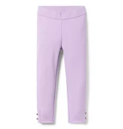 Janie and Jack Pants-Button Cuff Ponte Pant alpine purple