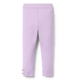 Janie and Jack Pants-Button Cuff Ponte Pant alpine purple