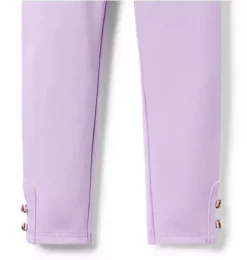 Janie and Jack Pants-Button Cuff Ponte Pant alpine purple