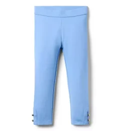 Janie and Jack Pants-Button Cuff Ponte Pant blue lake