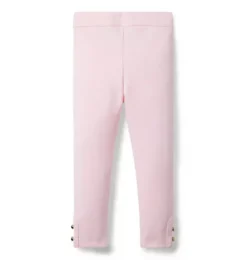 Janie and Jack Pants-Button Cuff Ponte Pant pale pink