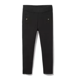 Janie and Jack Pants-Button Ponte Pant jj black