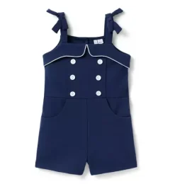 Janie and Jack Rompers & Jumpsuits-Button Ponte Romper merchant marine