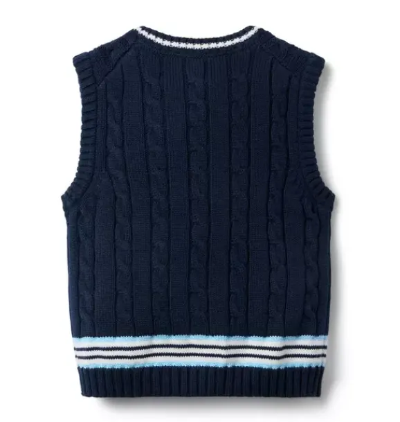 Janie and Jack Sweaters & Sweatshirts-Cable Knit Sweater Vest merchant marine