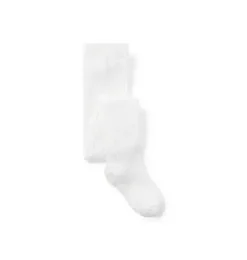 Janie and Jack Socks & Tights-Cable Knit Tight jet ivory