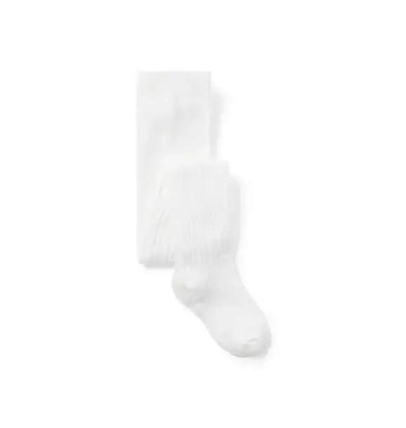 Janie and Jack Socks & Tights-Cable Knit Tight jet ivory