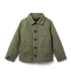 Janie and Jack Jackets & Coats-Canvas Chore Jacket deep olive green