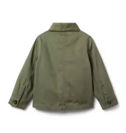 Janie and Jack Jackets & Coats-Canvas Chore Jacket deep olive green