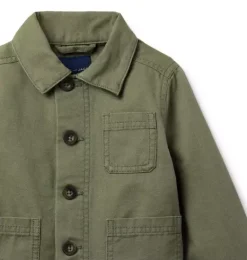 Janie and Jack Jackets & Coats-Canvas Chore Jacket deep olive green