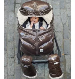Janie and Jack Car Seats-Car Seat Cocoon - Polar brown polar