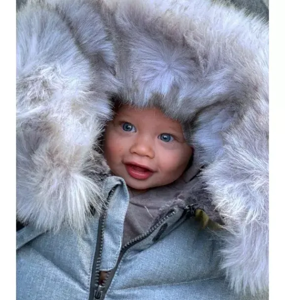 Janie and Jack Car Seats-Car Seat Cocoon - Tundra heather grey dark - arctic faux fur