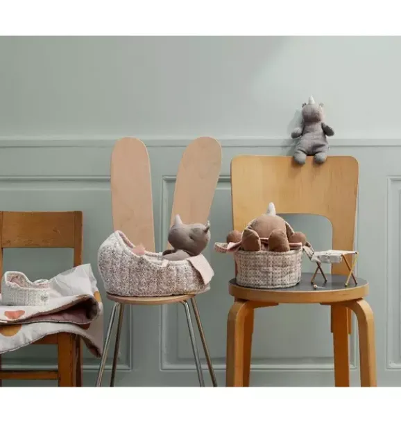 Janie and Jack Stuffed Animals-Carry Cot, Large - sand
